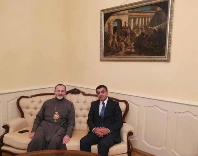 Эльмар Мамедов встретился с архиепископом и митрополитом Львовским - ФОТО