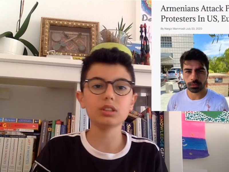 “Azyaşlı azərbaycanlı bloger Ermənistanın faşist siyasətinə etirazını bildirib