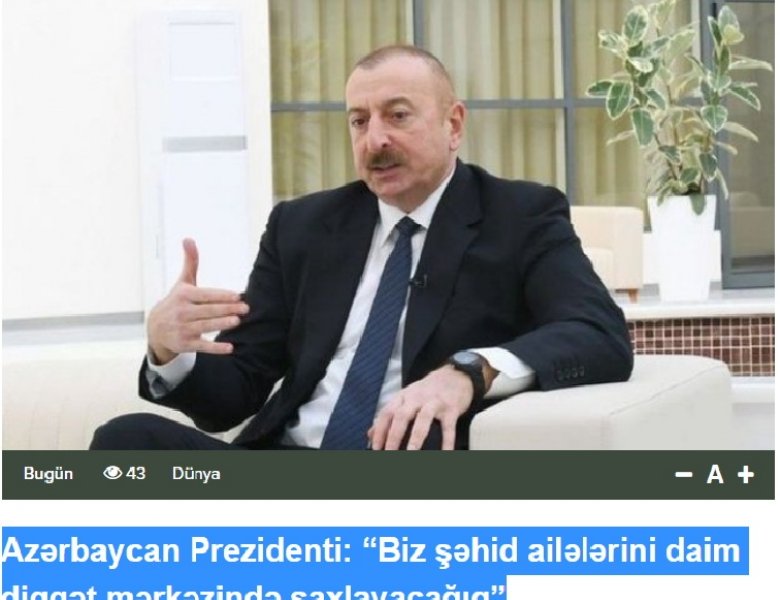 “Prezident İlham Əliyevin yerli televiziya kanallarına müsahibəsi Gürcüstan mətbuatında işıqlandırılıb