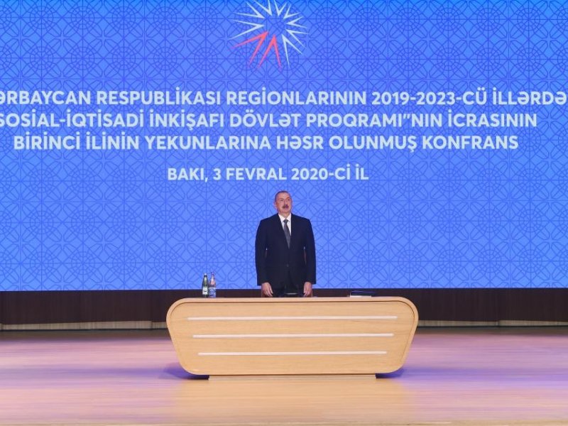 Prezident İlham Əliyev ilin yekunlarına həsr olunan konfransda iştirak edir