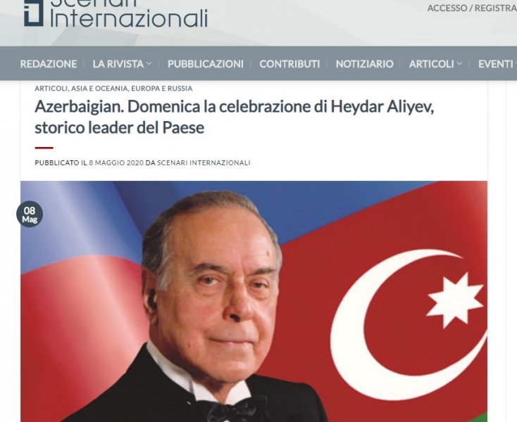 İtaliya jurnalında Ulu öndər Heydər Əliyev haqqında məqalə dərc edilib
