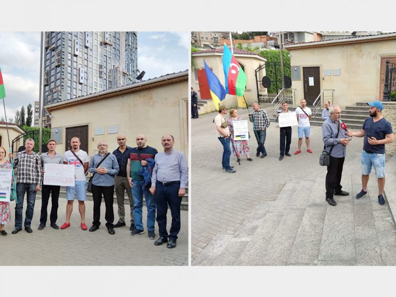 Kiyev şəhərində ukraynalılar ölkəmizə və xalqımıza dəstək aksiyası keçirib