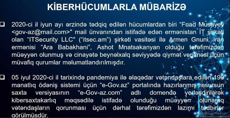 “Azərbaycan erməni hakerlərə görə beynəlxalq təşkilatlara müraciət edib