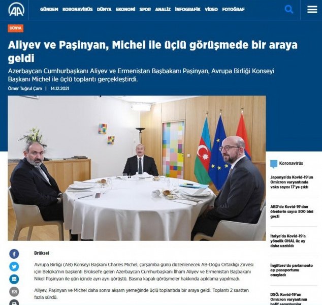 “Prezident İlham Əliyevin Brüssel səfəri Türkiyə mediası tərəfindən geniş işıqlandırılıb