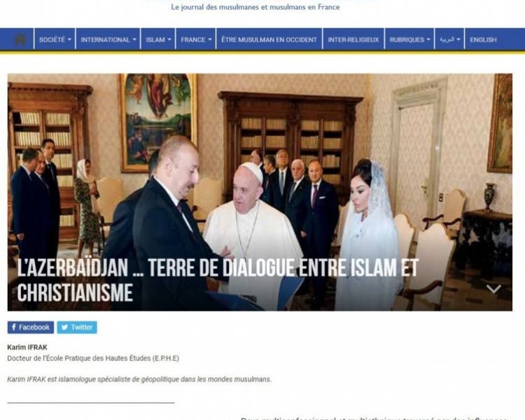 “Fransa portalı: Azərbaycan İslam və xristianlıq arasında dialoq məkanıdır