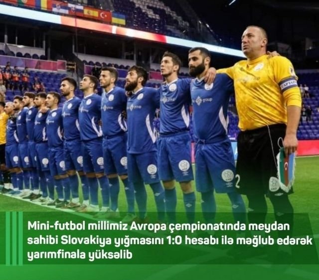 Mini-futbol üzrə Azərbaycan milli komandası Avropa çempionatının yarımfinalına yüksəlib