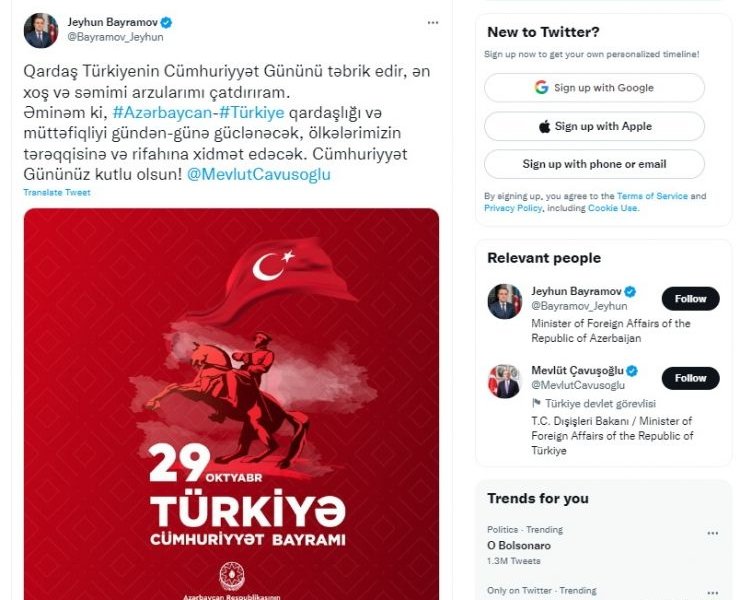 “Azərbaycan XİN başçısı Türkiyəni təbrik edib