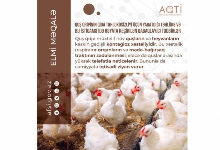 Quş qripinin yaratdığı təhlükə və bu sahədə həyata keçirilən qabaqlayıcı tədbirlər
