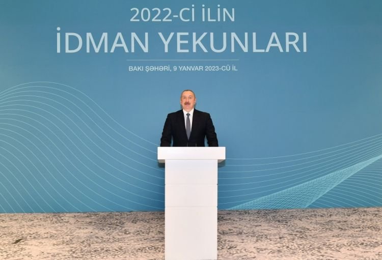 Prezident İlham Əliyev ötən ilin idman yekunlarına həsr olunmuş mərasimdə iştirak edib
