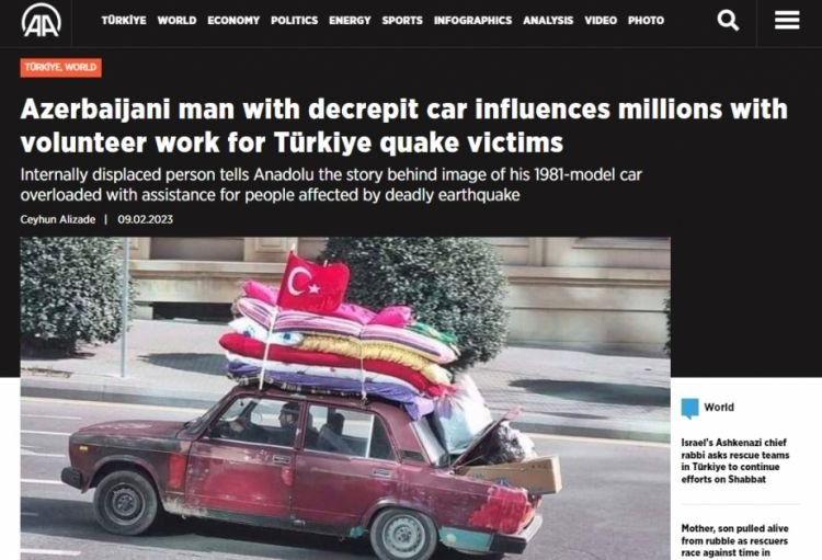 Türkiyə mediası: Qardaş Azərbaycandan yardımlar davam edir
