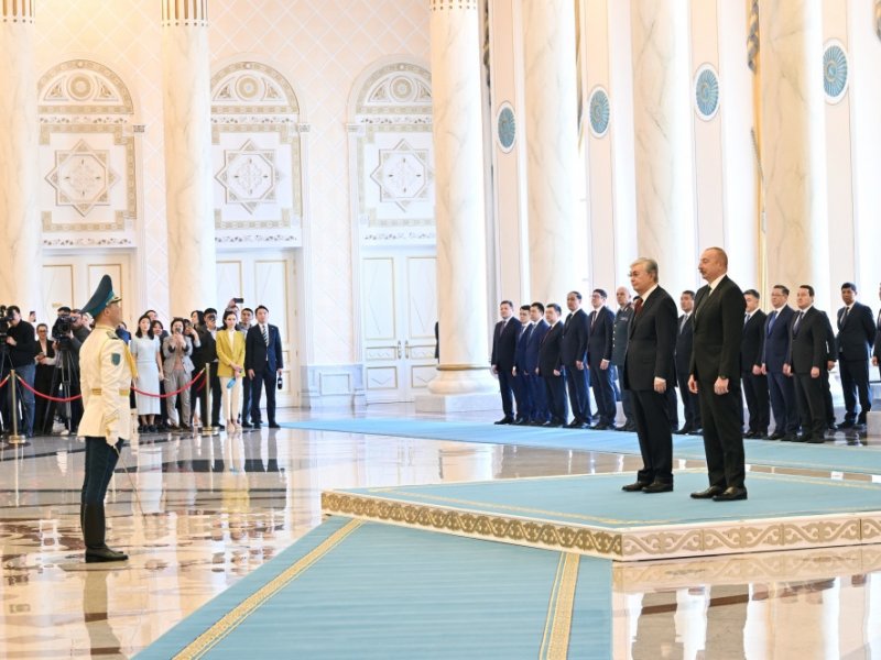 “Azərbaycan Prezidenti İlham Əliyevin Astanada rəsmi qarşılanma mərasimi olub