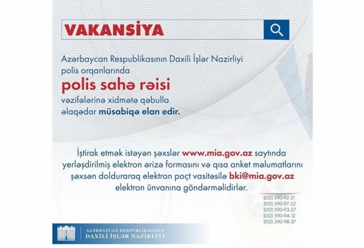 DİN polis orqanlarında orta rəis heyəti vəzifələrinə müsabiqə elan edib