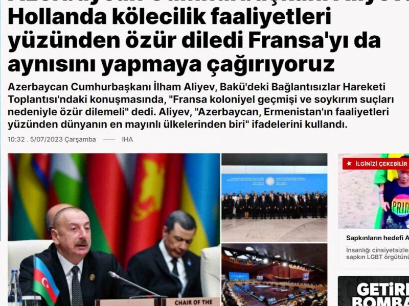 Türkiyə KİV-ləri Prezident İlham Əliyevin Qoşulmama Hərəkatının nazirlər görüşündəki çıxışına geniş yer verib