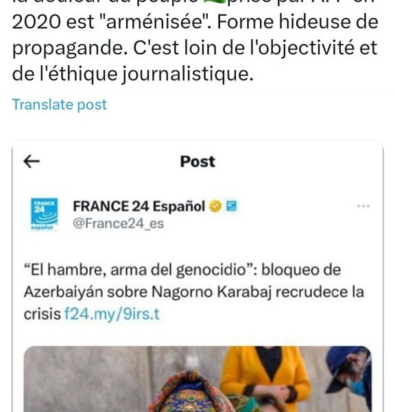 Prezidentin köməkçisi “France24”ə cavab verib: “Bu, təbliğatın iyrənc formasıdır”