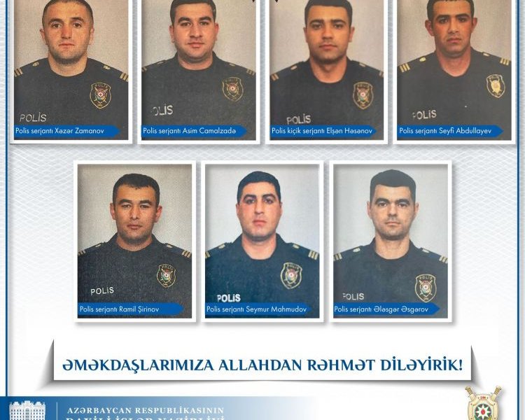 Ermənilərin Xocavənddə törətdiyi terror aktı nəticəsində həlak olan polislərin fotoları