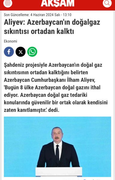 “Prezident İlham Əliyevin Bakı Enerji Həftəsinin açılış mərasimindəki çıxışı Türkiyənin aparıcı media qurumları tərəfindən geniş işıqlandırılıb