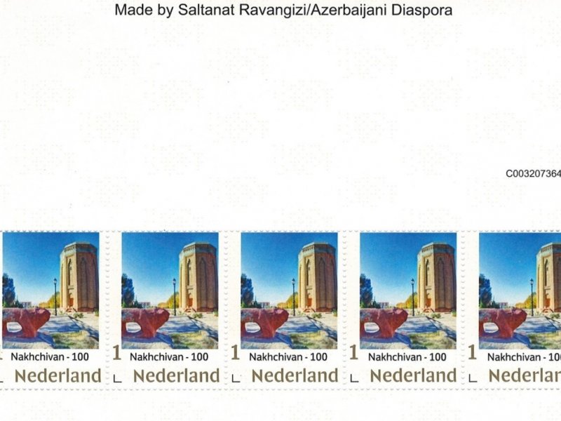 Amsterdamda Naxçıvan Muxtar Respublikasının 100 illik yubileyinə həsr olunmuş poçt markaları çap edilib