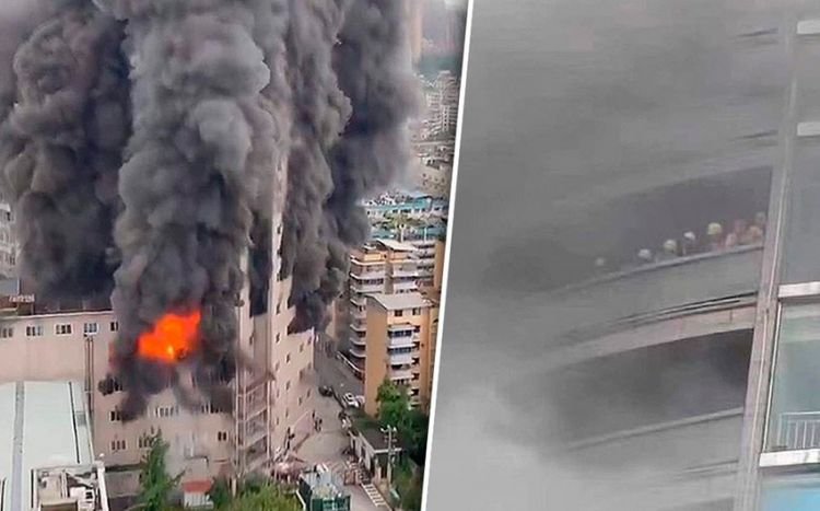Çində ticarət mərkəzində baş verən yanğında ölənləri sayı artıb
