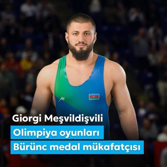 Mehriban Əliyeva Olimpiya Oyunlarında ölkəmizi təmsil edən güləşçisi Giorgi Meşvildişvili bağlı paylaşım edib