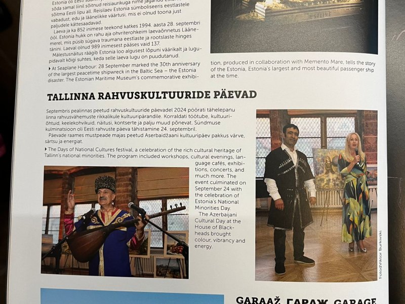 Estoniya mətbuatında Azərbaycan Mədəniyyəti Günü işıqlandırılıb