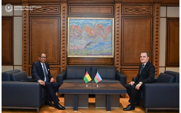 Ceyhun Bayramovun Qvineya-Bisaunun xarici işlər naziri ilə görüşü keçirilir