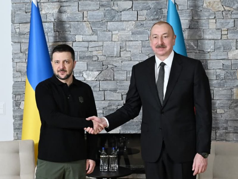Azərbaycan Prezidenti İlham Əliyev Davosda Ukrayna Prezidenti ilə görüşüb