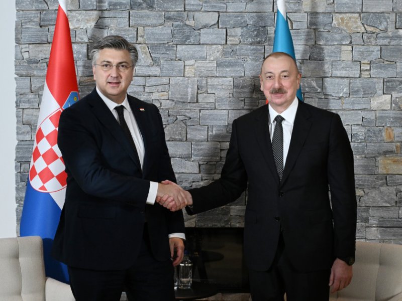 Prezident İlham Əliyev Davosda Xorvatiyanın Baş naziri ilə görüşüb