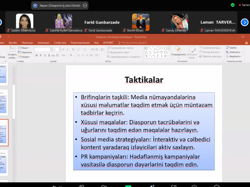 “Diaspor Akademiyası- 2” layihəsi çərçivəsində növbəti təlim keçirilib