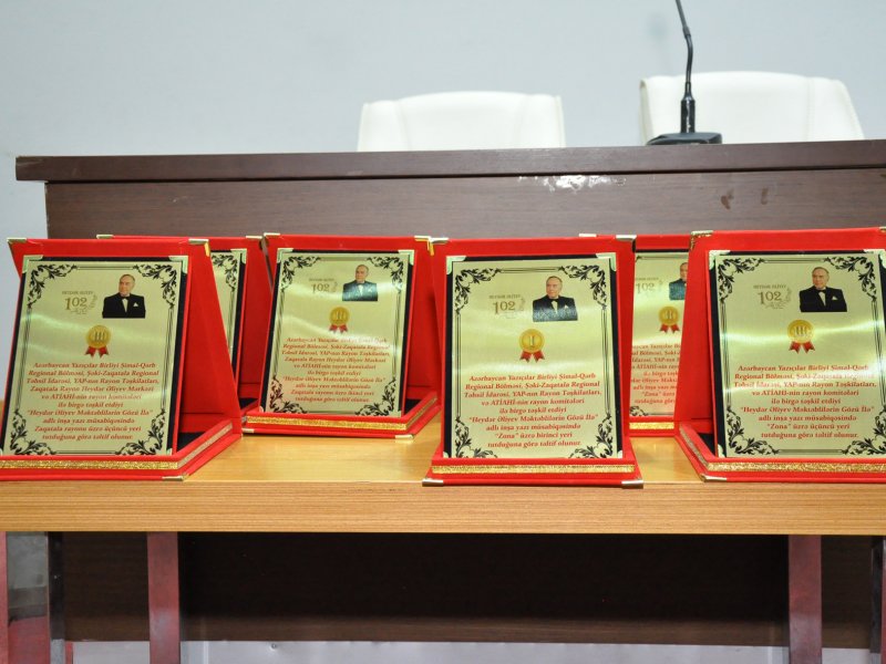 ZAQATALA RAYON HEYDƏR ƏLİYEV MƏRKƏZİNDƏ -"HEYDƏR ƏLİYEV MƏKTƏBLİLƏRİN GÖZÜ İLƏ"- ADLI İNŞA YAZI MÜSABİQƏSİNİN RAYON VƏ ZONA ÜZRƏ QALİBLƏRİ TƏLTİF OLUNUBLAR-FOTOLAR.
