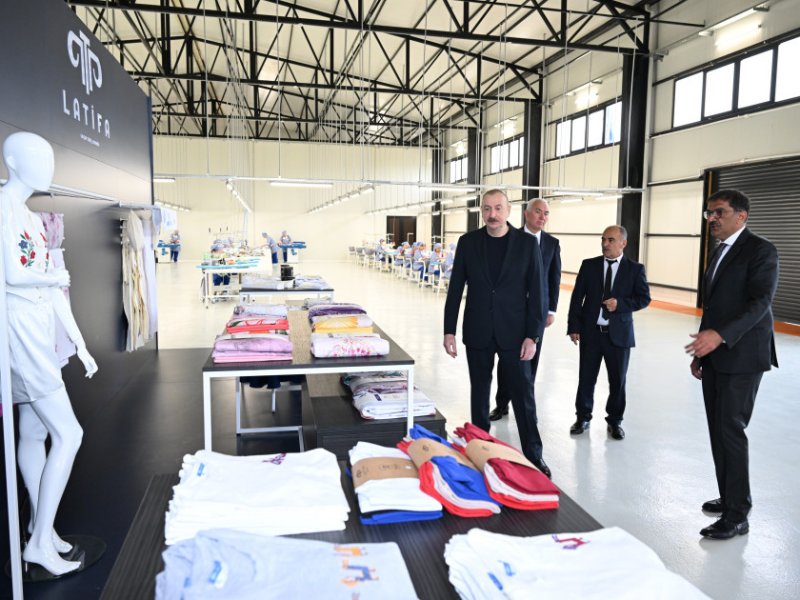 Prezident İlham Əliyev “LATIFA” Laçın tikiş fabrikinin açılışında iştirak edib - FOTOLAR