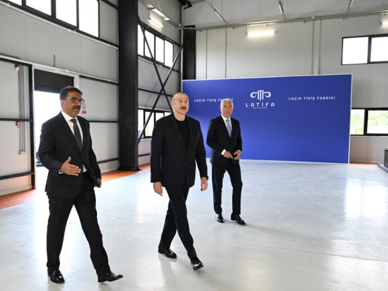 Prezident İlham Əliyev “LATIFA” Laçın tikiş fabrikinin açılışında iştirak edib - FOTOLAR