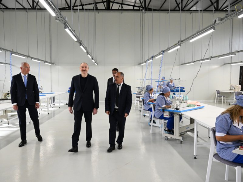 Prezident İlham Əliyev “LATIFA” Laçın tikiş fabrikinin açılışında iştirak edib - FOTOLAR