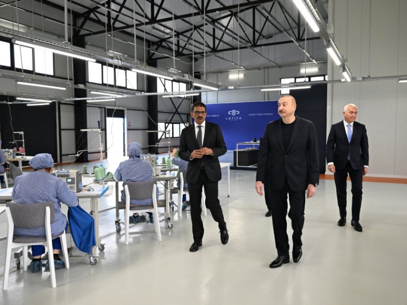 Prezident İlham Əliyev “LATIFA” Laçın tikiş fabrikinin açılışında iştirak edib - FOTOLAR