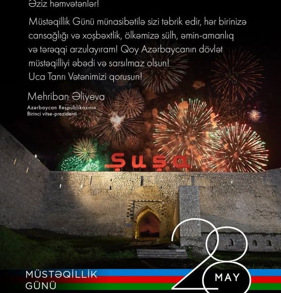 Birinci vitse-prezident Mehriban Əliyeva Müstəqillik Günü ilə bağlı paylaşım edib