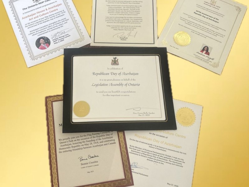 Bayrağımız Kanadanın Ontario Qanunvericilik Assambleyasının önündə ucaldılıb