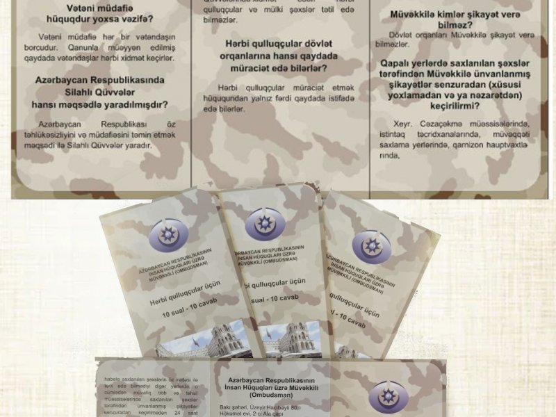 “İnsan Hüquqları Aylığı” çərçivəsində hərbi qulluqçular üçün maarifləndirici vəsait hazırlanıb