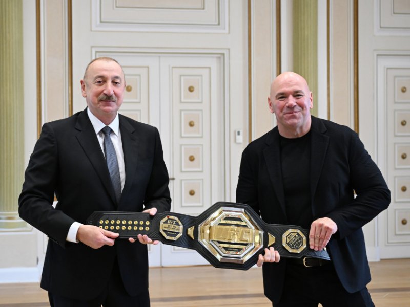 Prezident İlham Əliyev UFC-nin prezidentini qəbul edib