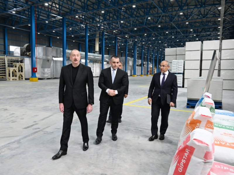 Goranboy rayonunda tikinti materialları istehsalı müəssisəsi istifadəyə verilib