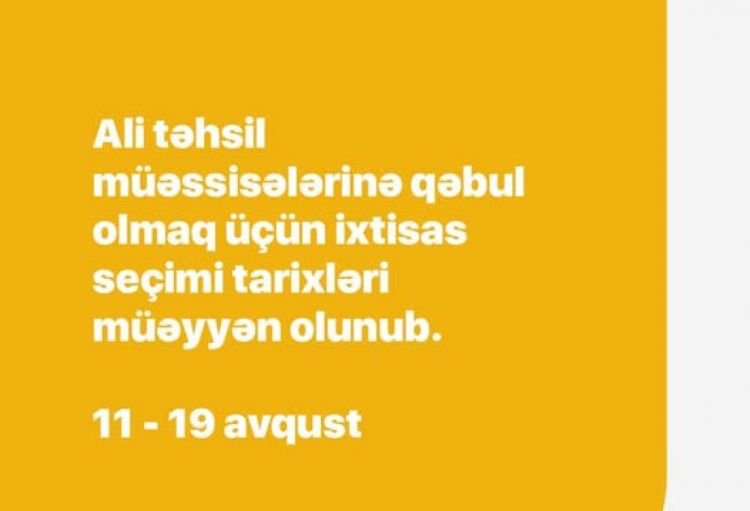 “Ali məktəblərə ixtisas seçiminə başlanılır