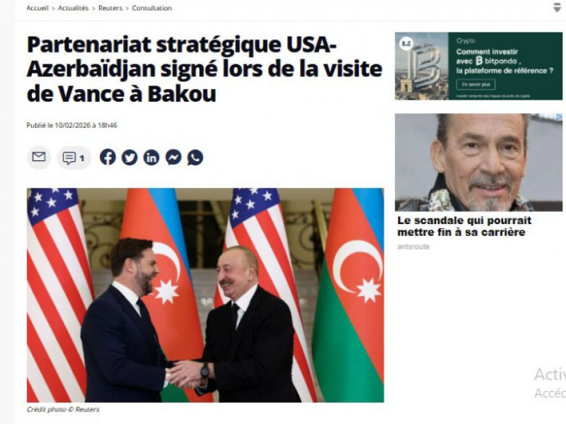 Fransa mediası ABŞ-ın Vitse-prezidentinin Bakıya səfərindən yazır