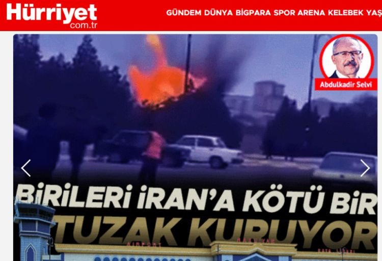 “Hürriyet” qəzeti: Naxçıvana hücum Türkiyəyə zərbə endirmək anlamına gəlir