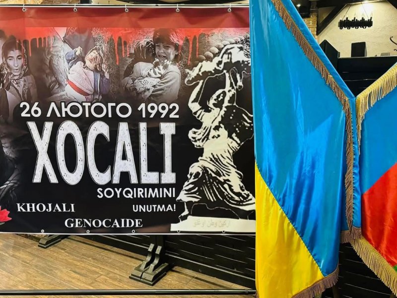Ukraynadakı soydaşlarımız Xocalı soyqırımı qurbanlarını anıblar