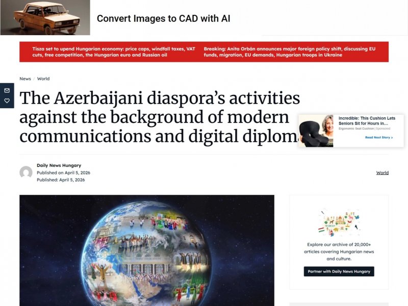 Macarıstanda Azərbaycan diasporu haqqında məqalə çıxıb