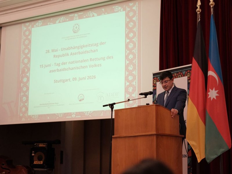 Azərbaycan diasporu Ştutqartda Müstəqillik və Milli Qurtuluş günləri münasibətilə təntənəli tədbir təşkil edib